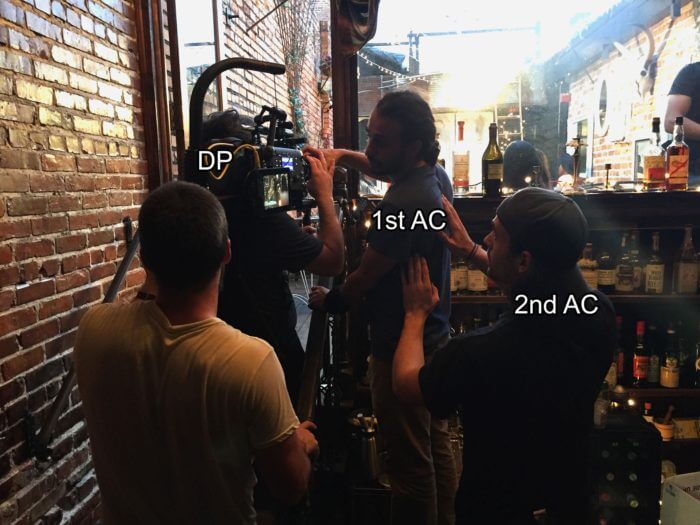 commercial-production-camera-crew-700x525 DP, gaffer, and best boy working on lighting design
